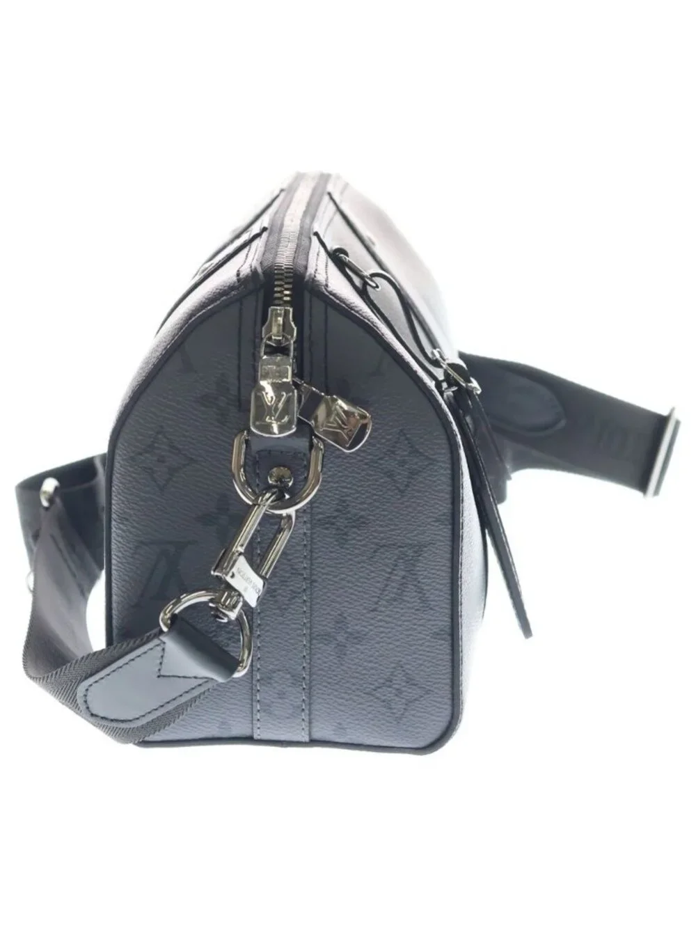 Louis Vuitton Monogram Eclipse City Keepall 2-Way Shoulder Bag Black Leather